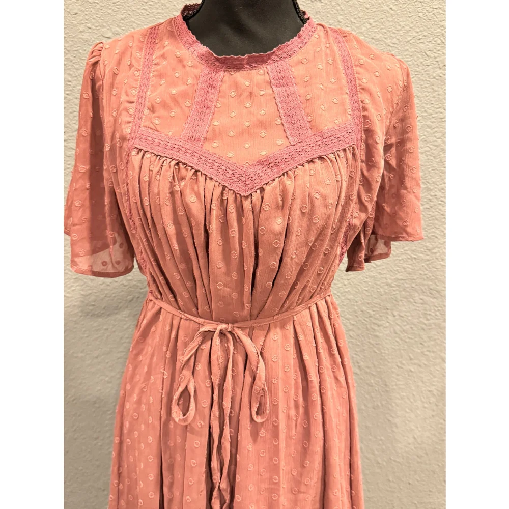 Umgee Women's Tiered Babydoll Dress Pink - Picture 5 of 7